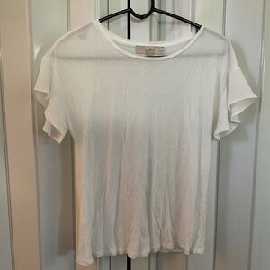 Flared Bell Short-sleeved White Blouse